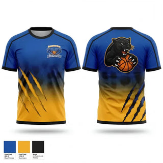 Old School Cotton Feel Shirt, C.O.E Blue Panthers, Men's Basketball, Teamtime, Team time, sublimation, custom sports apparel, team uniforms, spirit wear, spiritwear, sports uniforms, custom shirts, team store, custom team store, fundraiser sports, apparel fundraiser