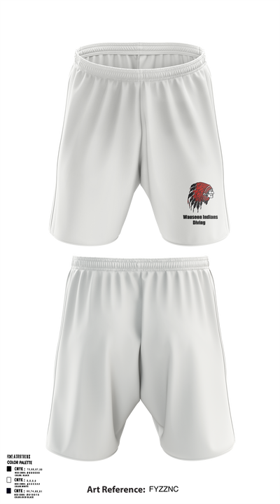 Wauseon Indians Diving 85671842 Athletic Shorts With Pockets - 1