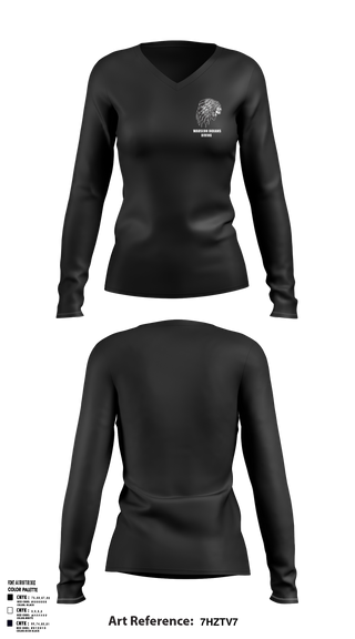 Wauseon Indians Diving 85671842 Women's Long Sleeve V-neck Shirt - 5