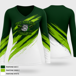 New England Beasts 10532850 Women's Long Sleeve V-neck Shirt - 1