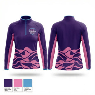 Quarter Zip Jacket, Diamond Divas, Softball, Teamtime, Team time, sublimation, custom sports apparel, team uniforms, spirit wear, spiritwear, sports uniforms, custom shirts, team store, custom team store, fundraiser sports, apparel fundraiser
