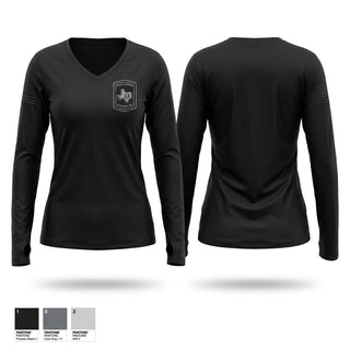 Womens Long Sleeve Vneck Shirt, Tarrant County Hospital Police BulldogsB Days, Police, Teamtime, Team time, sublimation, custom sports apparel, team uniforms, spirit wear, spiritwear, sports uniforms, custom shirts, team store, custom team store, fundraiser sports, apparel fundraiser