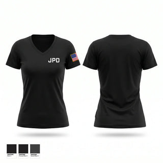 Womens Short Sleeve Vneck Shirt, JPD, Police, Teamtime, Team time, sublimation, custom sports apparel, team uniforms, spirit wear, spiritwear, sports uniforms, custom shirts, team store, custom team store, fundraiser sports, apparel fundraiser