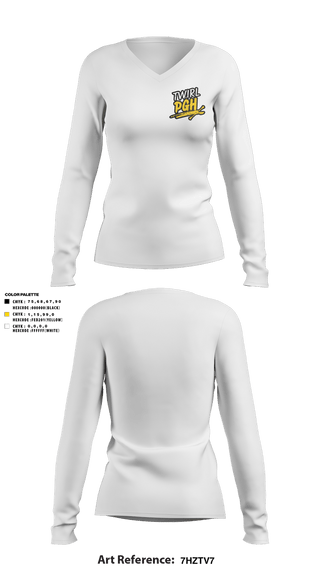 Womens Long Sleeve Vneck Shirt, Twirl PGH, Spirit Store, Teamtime, Team time, sublimation, custom sports apparel, team uniforms, spirit wear, spiritwear, sports uniforms, custom shirts, team store, custom team store, fundraiser sports, apparel fundraiser
