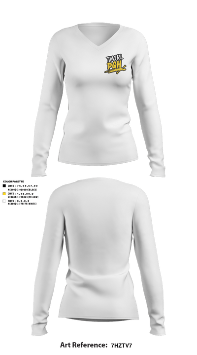 Twirl PGH 8143457 Women's Long Sleeve V-neck Shirt - 6