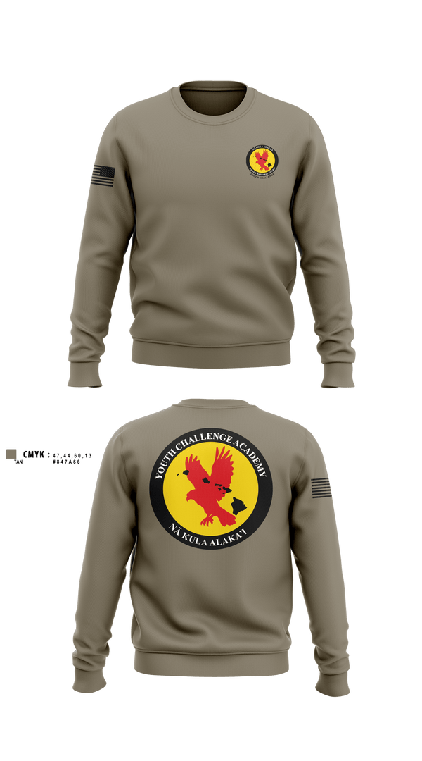 Crew Neck Sweatshirt, Youth Challenge Academy, National Guard, Teamtime, Team time, sublimation, custom sports apparel, team uniforms, spirit wear, spiritwear, sports uniforms, custom shirts, team store, custom team store, fundraiser sports, apparel fundraiser