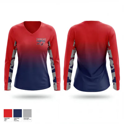 Illinois Buffaloes 94670551 Women's Long Sleeve V-neck Shirt - 1