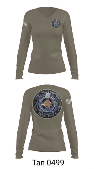 Womens Long Sleeve Vneck Shirt, Saint Regis Mohawk Tribal Police, Police, Teamtime, Team time, sublimation, custom sports apparel, team uniforms, spirit wear, spiritwear, sports uniforms, custom shirts, team store, custom team store, fundraiser sports, apparel fundraiser