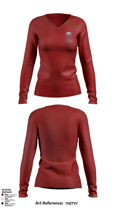 Kings Regiment Marching Band 35916061 Women's Long Sleeve V-neck Shirt - 1