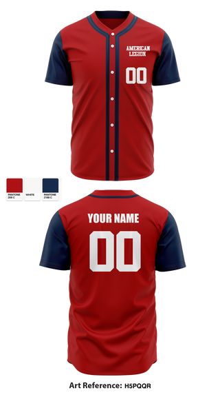 American Legion 4688191 Full Button Baseball Jersey - 1