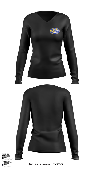 Tranquillity High School Basketball 39651110 Women's Long Sleeve V-neck Shirt - 1