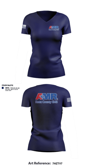 Womens Short Sleeve Vneck Shirt, AMR Knox County, EMS/EMT, Teamtime, Team time, sublimation, custom sports apparel, team uniforms, spirit wear, spiritwear, sports uniforms, custom shirts, team store, custom team store, fundraiser sports, apparel fundraiser
