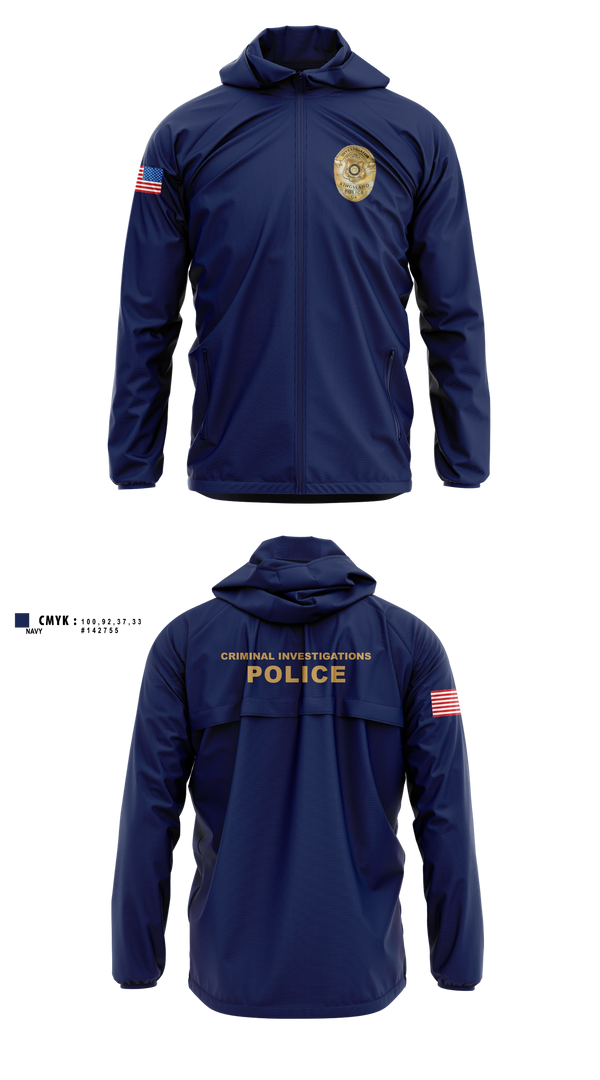 Windbreaker, Criminal Investigations, Police, Teamtime, Team time, sublimation, custom sports apparel, team uniforms, spirit wear, spiritwear, sports uniforms, custom shirts, team store, custom team store, fundraiser sports, apparel fundraiser