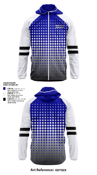 Sharpsville Blue Devils 61871742 Windbreaker - 2