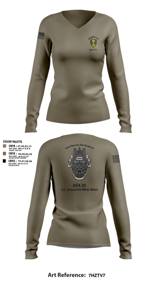 Womens Long Sleeve Vneck Shirt, 319th IEW, , Teamtime, Team time, sublimation, custom sports apparel, team uniforms, spirit wear, spiritwear, sports uniforms, custom shirts, team store, custom team store, fundraiser sports, apparel fundraiser