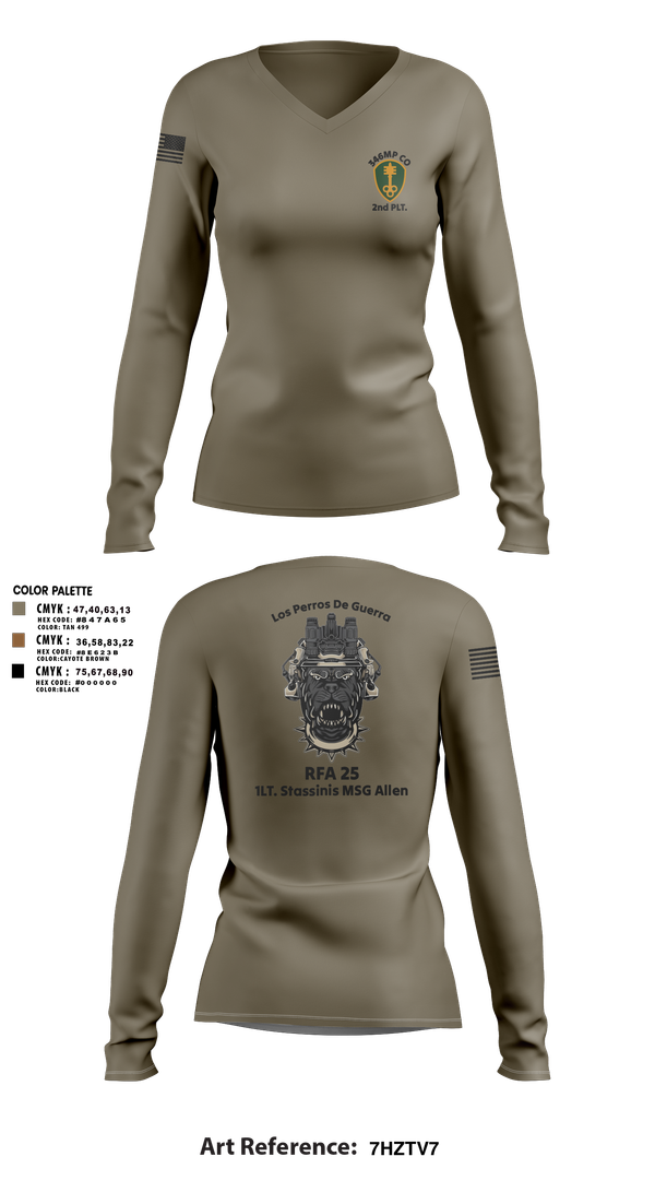 Womens Long Sleeve Vneck Shirt, 319th IEW, , Teamtime, Team time, sublimation, custom sports apparel, team uniforms, spirit wear, spiritwear, sports uniforms, custom shirts, team store, custom team store, fundraiser sports, apparel fundraiser