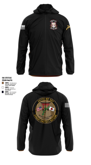 Windbreaker, 247TH Military Police Detachment, Army, Teamtime, Team time, sublimation, custom sports apparel, team uniforms, spirit wear, spiritwear, sports uniforms, custom shirts, team store, custom team store, fundraiser sports, apparel fundraiser