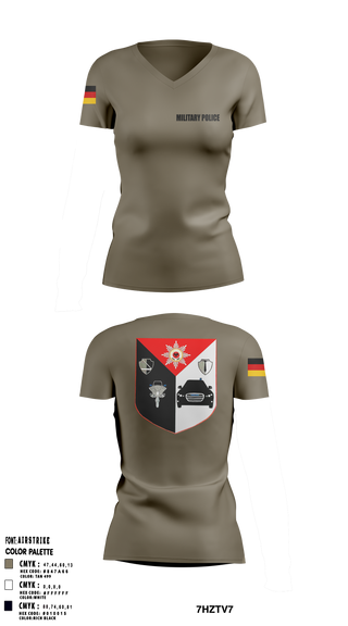 Military Police Women's Short Sleeve V-neck Shirt - 1