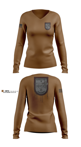 TrspHubschrRgt 10 Women's Long Sleeve V-neck Shirt - 1