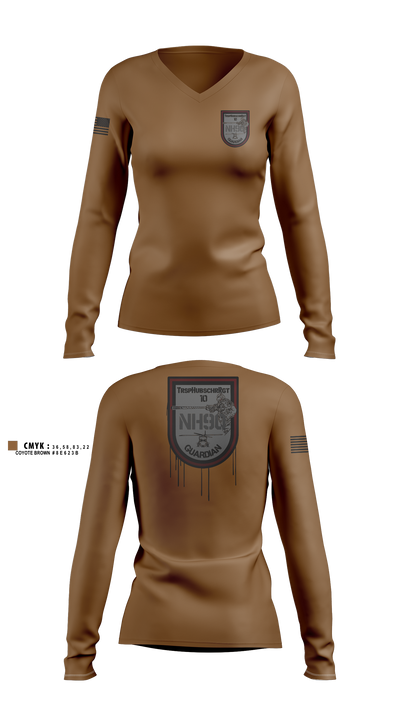 TrspHubschrRgt 10 Women's Long Sleeve V-neck Shirt - 1