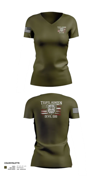 Kilo co. 3rd Btn 9th Marines 1620467 Women's Short Sleeve V-neck Shirt - 22