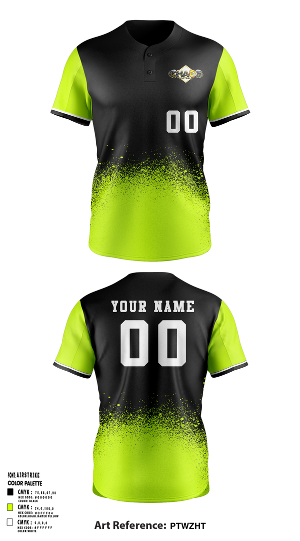 Chaos 62828057 Two Button Softball Jersey - 1