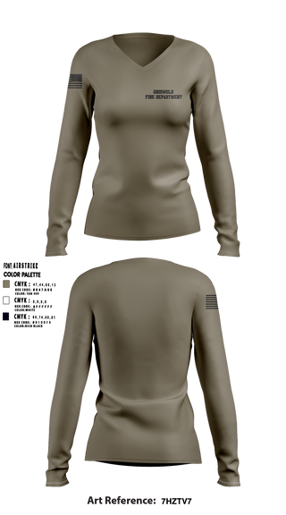 Griswold Fire Department 41169370 Women's Long Sleeve V-neck Shirt - 1