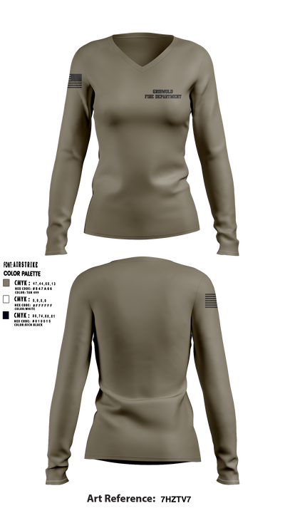 Griswold Fire Department 41169370 Women's Long Sleeve V-neck Shirt - 1