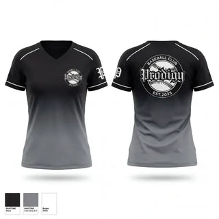 Womens Short Sleeve Vneck Shirt, Prodigy, Baseball, Teamtime, Team time, sublimation, custom sports apparel, team uniforms, spirit wear, spiritwear, sports uniforms, custom shirts, team store, custom team store, fundraiser sports, apparel fundraiser