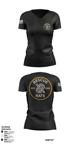 Rescue RATs 14337547 Women's Short Sleeve V-neck Shirt - 1