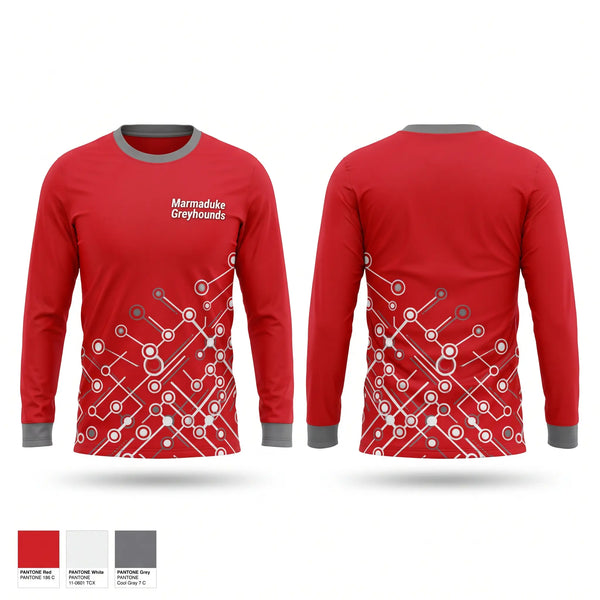 Long Sleeve Performance Shirt, Marmaduke Greyhounds, Softball, Teamtime, Team time, sublimation, custom sports apparel, team uniforms, spirit wear, spiritwear, sports uniforms, custom shirts, team store, custom team store, fundraiser sports, apparel fundraiser