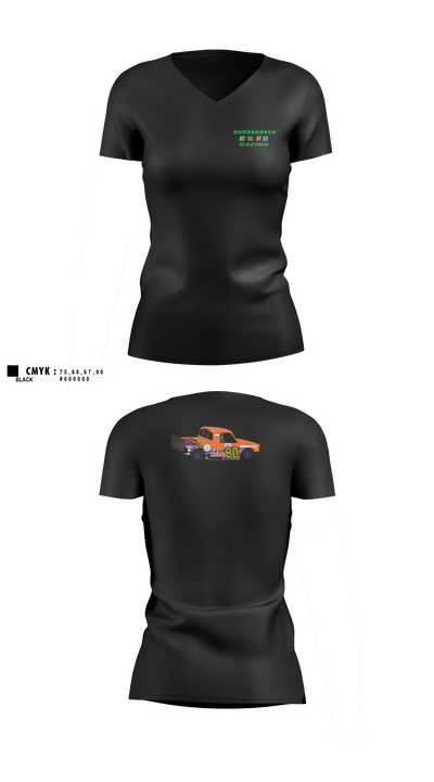 Rubberneck Racing 33186626 Women's Long Sleeve V-neck Shirt - 100