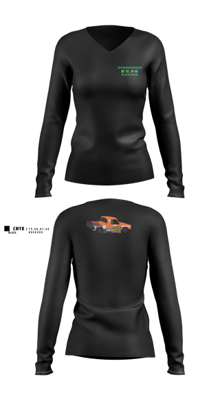 Rubberneck Racing Women's Long Sleeve V-neck Shirt - 1