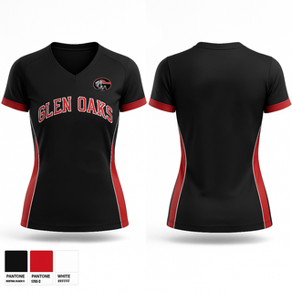 Glen oaks Women's Short Sleeve V-neck Shirt - 1