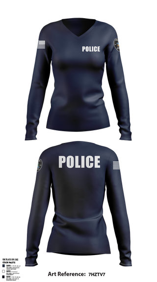 North Branch Police Dept. 88916958 Women's Long Sleeve V-neck Shirt - 1