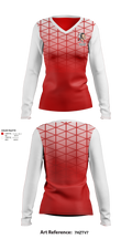 Merry Acres Middle School Basketball 12587225 Women's Long Sleeve V-neck Shirt - 1