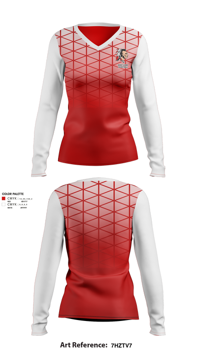 Merry Acres Middle School Basketball 12587225 Women's Long Sleeve V-neck Shirt - 1