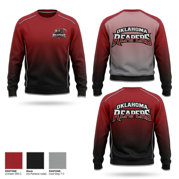 Crew Neck Sweatshirt, Oklahoma Reapers, Softball, Teamtime, Team time, sublimation, custom sports apparel, team uniforms, spirit wear, spiritwear, sports uniforms, custom shirts, team store, custom team store, fundraiser sports, apparel fundraiser