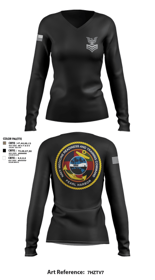 Women's Long Sleeve Vneck Shirt, NMRTC-PH FCPOA, Navy, Teamtime, Team time, sublimation, custom sports apparel, team uniforms, spirit wear, spiritwear, sports uniforms, custom shirts, team store, custom team store, fundraiser sports, apparel fundraiser
