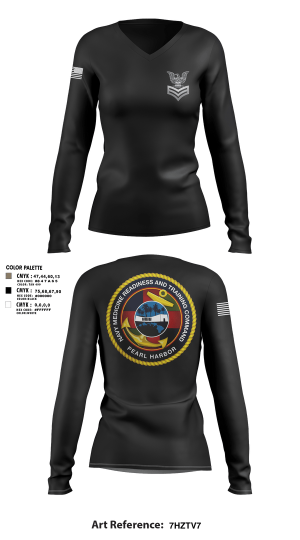 Women's Long Sleeve Vneck Shirt, NMRTC-PH FCPOA, Navy, Teamtime, Team time, sublimation, custom sports apparel, team uniforms, spirit wear, spiritwear, sports uniforms, custom shirts, team store, custom team store, fundraiser sports, apparel fundraiser