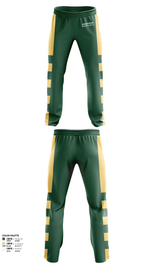 Sweatpants, Spartens, Men's Basketball, Teamtime, Team time, sublimation, custom sports apparel, team uniforms, spirit wear, spiritwear, sports uniforms, custom shirts, team store, custom team store, fundraiser sports, apparel fundraiser