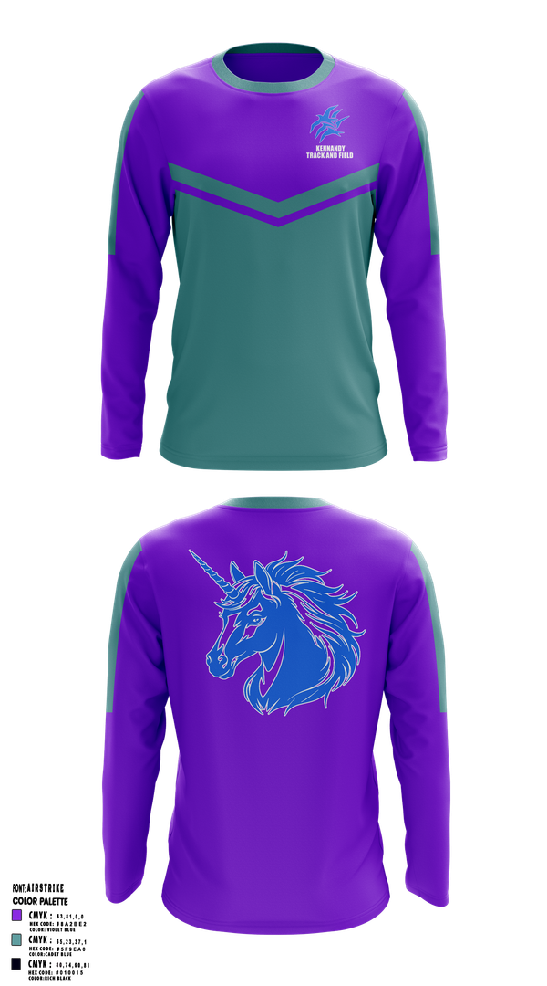 Long Sleeve Performance Shirt, Kennandy, Track & Field, Teamtime, Team time, sublimation, custom sports apparel, team uniforms, spirit wear, spiritwear, sports uniforms, custom shirts, team store, custom team store, fundraiser sports, apparel fundraiser