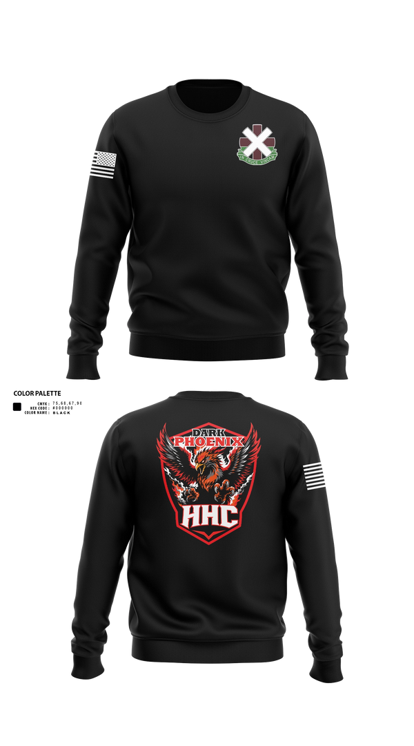 Crew Neck Sweatshirt, HHC, 10th FH, Army, Teamtime, Team time, sublimation, custom sports apparel, team uniforms, spirit wear, spiritwear, sports uniforms, custom shirts, team store, custom team store, fundraiser sports, apparel fundraiser