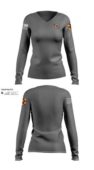 Womens Long Sleeve Vneck Shirt, 434th FA BDE H2F, Army, Teamtime, Team time, sublimation, custom sports apparel, team uniforms, spirit wear, spiritwear, sports uniforms, custom shirts, team store, custom team store, fundraiser sports, apparel fundraiser