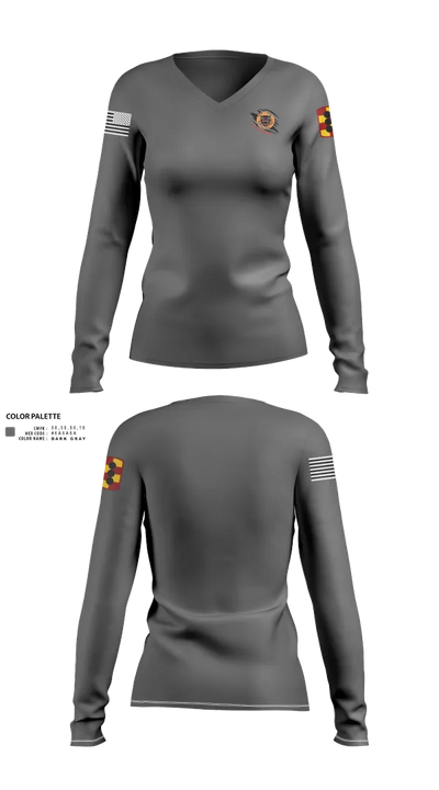 434th FA BDE H2F 66050824 Women's Long Sleeve V-neck Shirt - 150