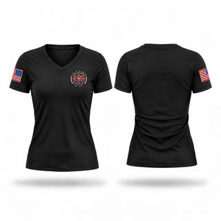 Womens Short Sleeve Vneck Shirt, Indian Harbor Volunteer Fire Department, Fire Department, Teamtime, Team time, sublimation, custom sports apparel, team uniforms, spirit wear, spiritwear, sports uniforms, custom shirts, team store, custom team store, fundraiser sports, apparel fundraiser