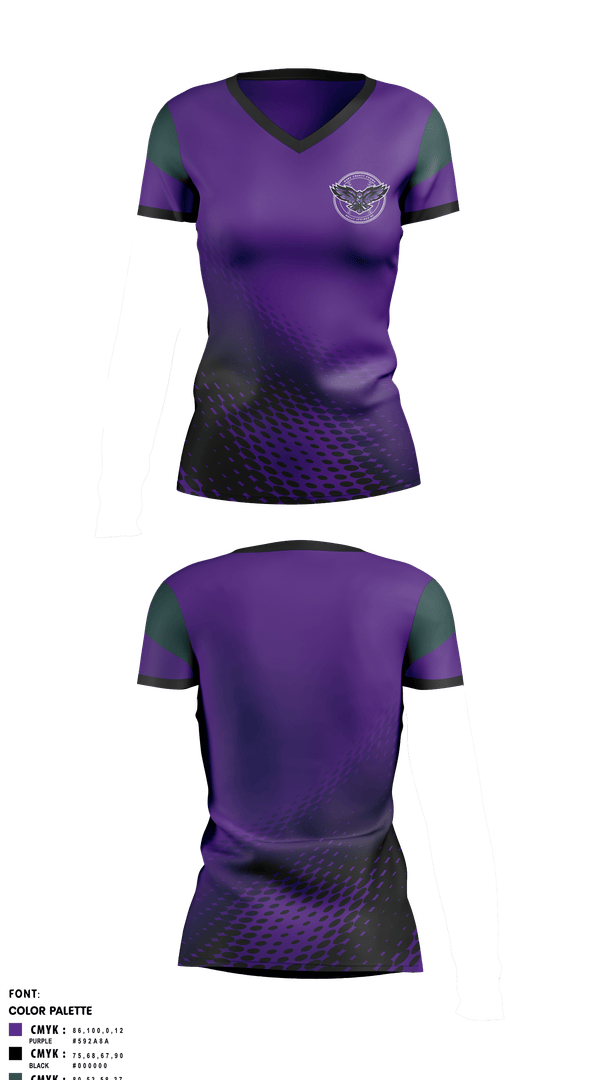 Womens Short Sleeve Vneck Shirt, Wake County Crows, Softball, Teamtime, Team time, sublimation, custom sports apparel, team uniforms, spirit wear, spiritwear, sports uniforms, custom shirts, team store, custom team store, fundraiser sports, apparel fundraiser
