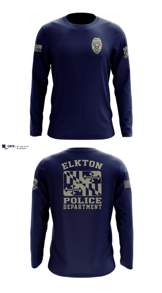 Long Sleeve Performance Shirt, Elkton Police Department, Police, Teamtime, Team time, sublimation, custom sports apparel, team uniforms, spirit wear, spiritwear, sports uniforms, custom shirts, team store, custom team store, fundraiser sports, apparel fundraiser