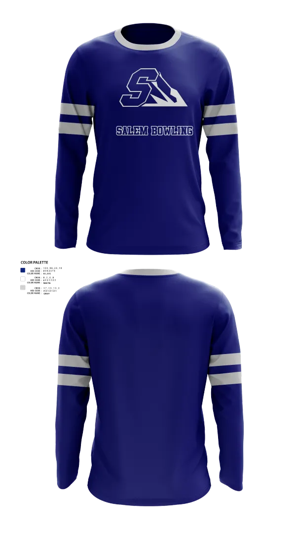 Long Sleeve Performance Shirt, Salem High School Bowling, Bowling, Teamtime, Team time, sublimation, custom sports apparel, team uniforms, spirit wear, spiritwear, sports uniforms, custom shirts, team store, custom team store, fundraiser sports, apparel fundraiser