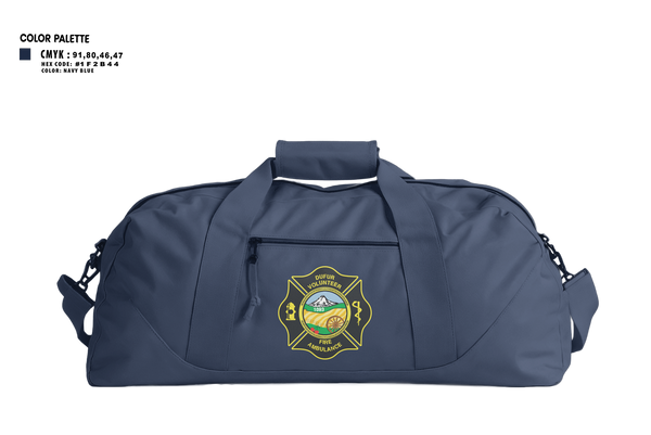Duffle Bag, Dufur Volunteer Fire and Ambulance, Fire Department, Teamtime, Team time, sublimation, custom sports apparel, team uniforms, spirit wear, spiritwear, sports uniforms, custom shirts, team store, custom team store, fundraiser sports, apparel fundraiser